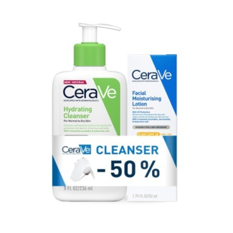 CeraVe set - hidratantna krema za lice SPF30 52ml + hidratantna emulzija 236ml