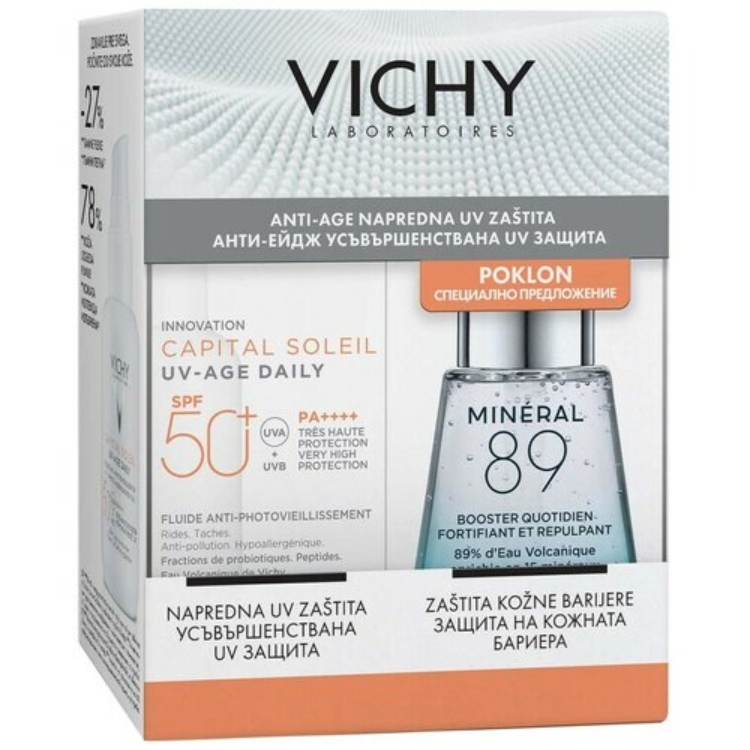 Vichy Capital Soleil UV Age Daily Fluid SPF50+ 40ml + Mineral 89 Booster 30ml