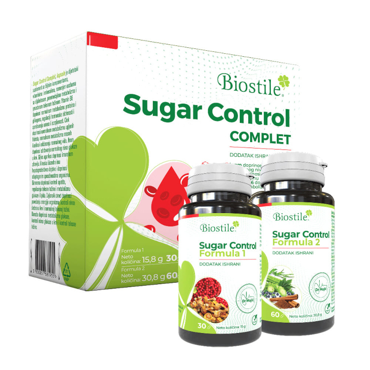 Biostile Sugar Control Complet - Formula 1 30 kapsula + Formula 2 60 kapsula